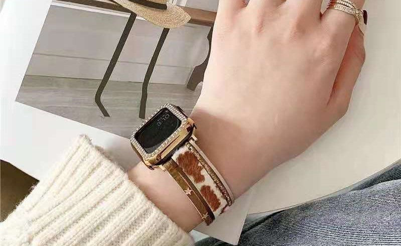 Cheetah Pearl Leather Strap