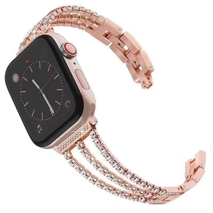 Stylish Metal Three-Link Diamond-Set Strap
