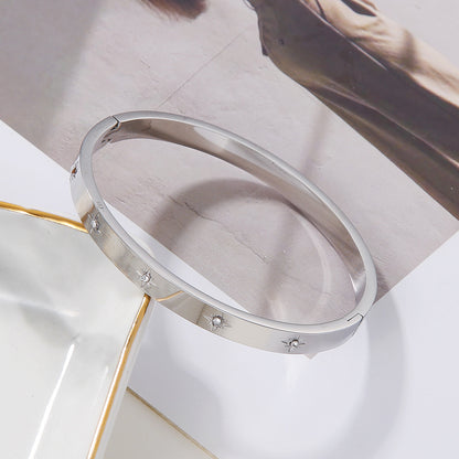 Multi Star Diamond 18k Gold 14k Silver Bangle Bracelet