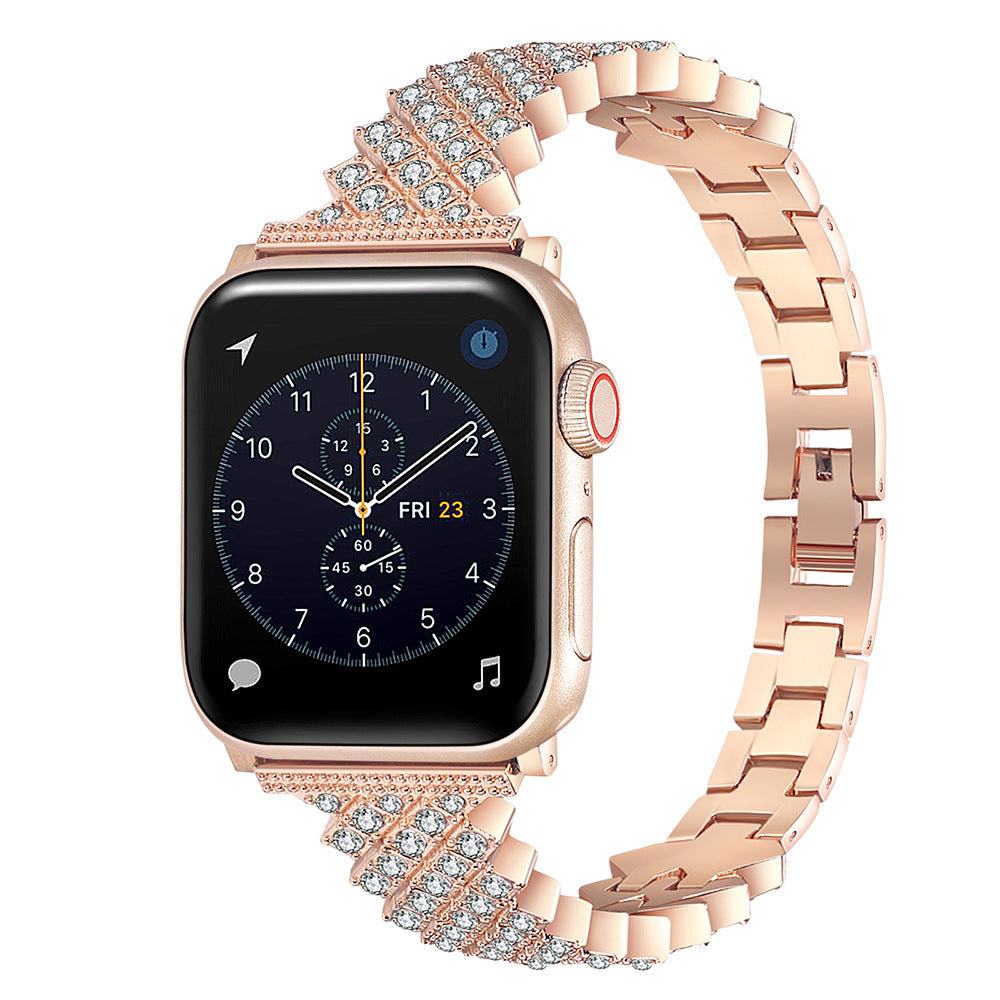 Smart Metal Strap With Full Diamonds